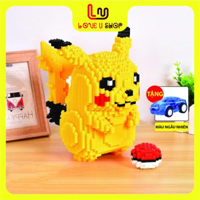 Ghép hình 3d, đồ chơi lắp ráp, xếp hình khủng long Hitokage, pikachu xịn.