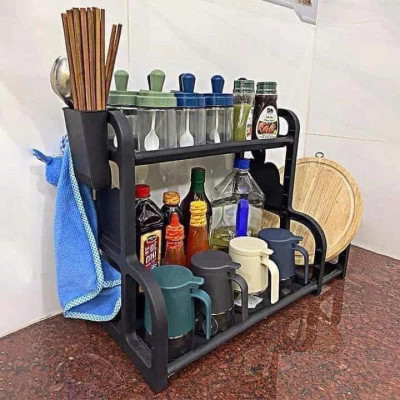 Kệ Đựng Gia Vị Nhà Bếp Chữ B, Kệ Đựng Đồ Dùng Nhà Bếp, kệ gia vị 2 tầng tiện ích