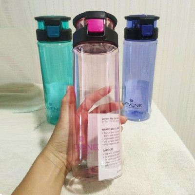 Bình Nước Nhựa Thể Thao Ấn bật nắp Lovene dung tích 730ml DHXL-1715 màu sắc, có lõi lọc