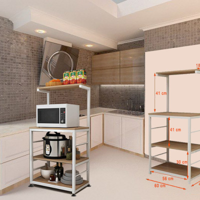 Kệ Để Lò Vi Sóng 173-1N Chính Hãng 9House Kệ Bếp Để Lò Nướng Nồi Cơm Điện Lò Vi Sóng Gia Vị Loại Khung Sắt Dày Sơn Tĩnh Điện Chống Rỉ Mặt Gỗ MDF Lõi Xanh Chống Ẩm Bề Mặt Phủ Melamine Chống Thấm Cao Cấp - Hàng Chính Hãng