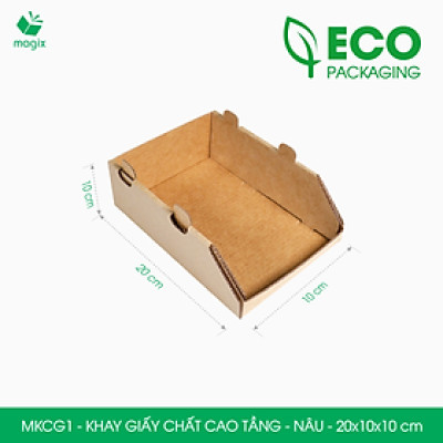 MKCG1 - 20x10x10 cm - 20 Khay giấy chất cao tầng bằng giấy carton siêu cứng, kệ giấy đựng đồ văn phòng, khay đựng dụng cụ, khay linh kiện, kệ phân loại dụng cụ