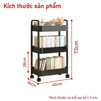 [4026] BG Kệ đa năng 3/4/5 - bánh xe, giỏ đựng đồ, Dễ dàng di chuyển giá sách đa năng,Kệ đa năng có bánh xe, di chuyển tiện lợi (hàng nhập khẩu)