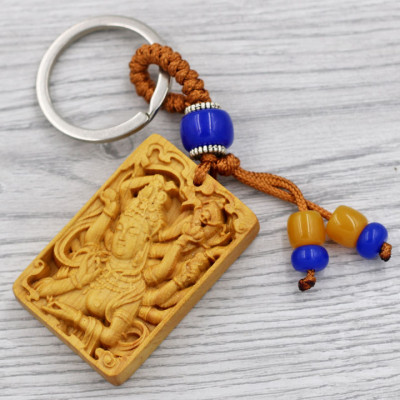 Combo 3 móc khóa Quan âm nghìn tay - gỗ ngọc am