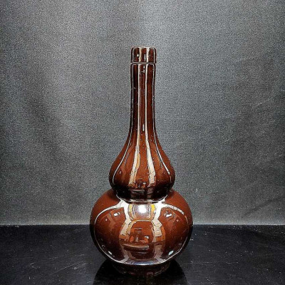 Nậm Rượu 500ML gốm men sứ cao cấp mẫu Hồ Lô cao màu nâu bóng - Nậm Đựng Rượu chất lượng đảm bảo (L1)