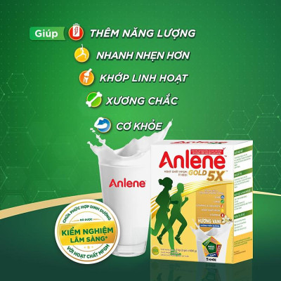 Combo 2 Sữa Bột Anlene Gold 5X Hương Vanilla (Hộp Giấy 1,2kg)
