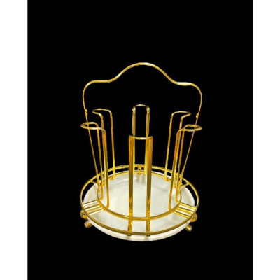 Combo bộ bình đựng nước uống thủy tinh kèm 6 cốc, giá úp và khay gương sang trọng