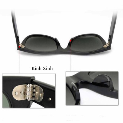 Kính râm, Kính mát Nam Mắt Vuông Tròng Thủy Tinh Gọng Nhựa Acetate Cao Cấp + Tặng Fullbox Phụ Kiện