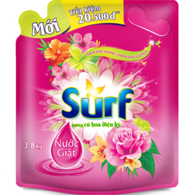 Nước Giặt Suft Hương Cỏ Hoa Diệu Kỳ Túi 3.6KG