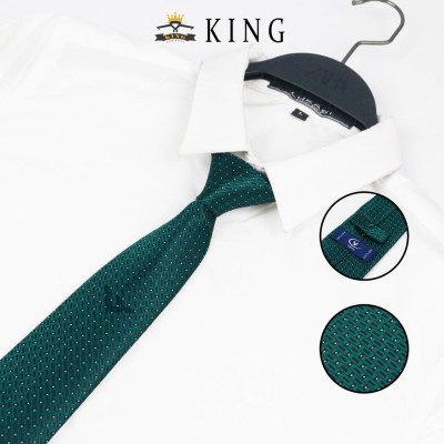 Cà vạt nam xanh đen KING bản 8cm, cravat nam, cravat cao cấp giá rẻ C008