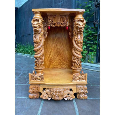 Bàn thờ thần tài Gõ Lào 60 x 98cm , bàn thờ ông địa cao cấp , hàng liền khối