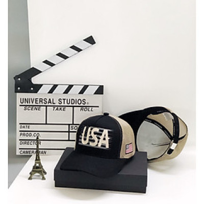 Nón kết, mũ lưỡi trai Cờ mĩ USA vải kaki phối lưới form chuẩn thời trang cao cấp