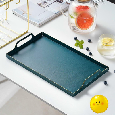 Set bình đựng nước uống thủy tinh kèm 6 cốc khay và giá úp cốc ( Giao khay kim loại xanh )