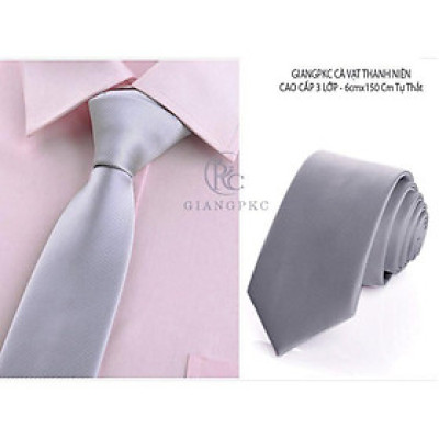 Phụ kiện nam cà vạt nam bản 6cm Giangpkc tháng 5-2021- calavat mẫu xám kẻ tăm