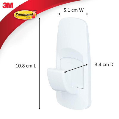 Móc dán tường Jumbo Command 3M chịu lực 3.4kg - Dễ sử dụng, độ bền cao, bám cực chắc, tháo cực dễ 17004ES