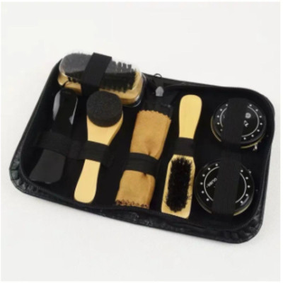 Bộ dụng cụ đánh giầy kèm 2 hộp xi , Bộ xi đánh giầy tiện dụng đánh bóng giầy siêu nhanh