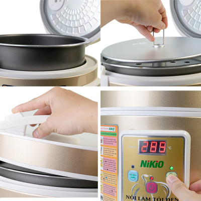 Nồi Làm Tỏi Đen Nikio NK-688 - Máy Ủ Tỏi Gia Đình, Dung Tích 5L, Khay Chứa 3 Tầng, Công Nghệ Lên Men Nhật Bản, Tỉ Lệ Thành Công 99% - Máu Gold