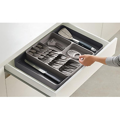 Bộ khay chia ngăn kéo để dao thìa dĩa Joseph Joseph 85166 DrawerStore Grey Hàng chính hãng
