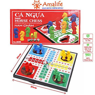 Bộ Cờ Cá Ngựa Nam Châm Chính Hãng An Toàn Vui Nhộn Cho Bé Amalife