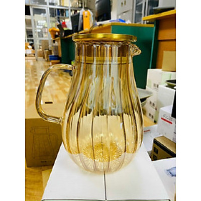 Bình đựng nước thủy tinh cao cấp chịu nhiệt màu vàng - ANTH668