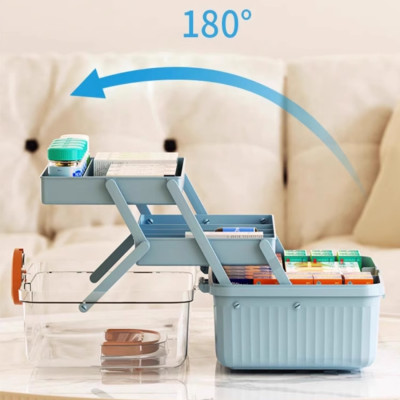 Hộp Đựng Thuốc, Lưu Trữ Thiết Bị Y Tế Gia Đình Đa Năng. Hộp Đựng Đồ Y Tế Khẩn Cấp, Phân Loại Thuốc Cỡ Lớn 3 Tầng Có Khóa