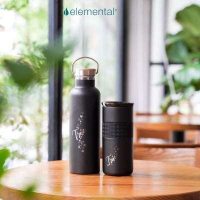 [Quà tặng cao cấp-Thương hiệu Mỹ] Set hộp quà tặng Sinh nhật, set Tinh tế, bình giữ nhiệt và ly giữ nhiệt Elemental cao cấp