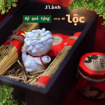 Bộ Quà Tặng Trầm Hương Cao Cấp Lộc 3 Lành Tân Gia Khai Trương Mong An Yên Tài Lộc Phúc Lành Trang Trí Nhà Cửa