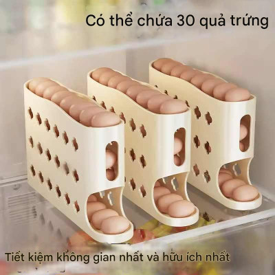 Hộp đựng trứng lăn thông minh – Kệ để trứng chuyên dụng cho cửa tủ lạnh, hộp bảo quản trứng tiện lợi, giúp sắp xếp gọn gàng, giữ trứng tươi lâu