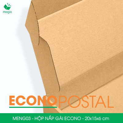 MENG03 - 20x15x6 cm - 60 Hộp carton nắp gài đóng hàng giá rẻ, hộp gói hàng, hộp quà thời trang