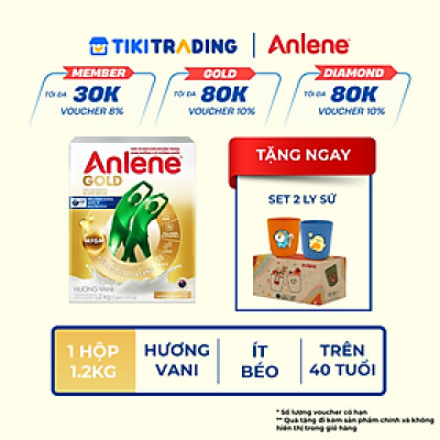 Sữa Bột Anlene Gold Hương Vanilla (Hộp giấy 1200g)