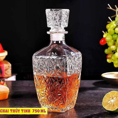 Chai Thủy Tinh Đựng Rượu (combo 3 cái) mẫu A2, B1, B6 – Vỏ Chai Rượu Đẹp – Bình đựng rượu cao cấp
