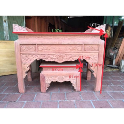 ÁN GIAN THỜ GỖ HƯƠNG ĐÁ MẪU NHƯ Ý