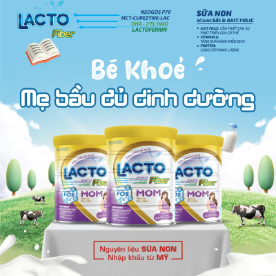 Sữa bầu Lacto Fiber Mom 900g- Hấp thụ, Tiêu hóa, dễ uống