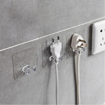 Combo 5 Móc Gài Trong Suốt Treo Phích Điện, Móc Dán Tường, Gài Các Loại Phích Cắm Điện Gọn Gàng Trên Tường. TakyHome 4000set5