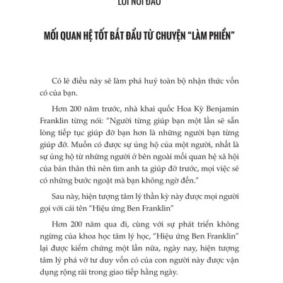 Hiệu Ứng Franklin - Mối Quan Hệ Tốt Đều Bắt Nguồn Tự Sự "Làm Phiền"