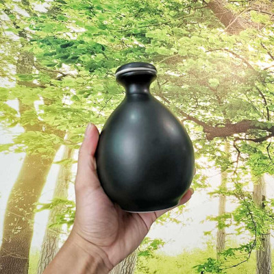 Bình Gốm Đựng Rượu cao cấp 500ML mẫu giọt nước màu đen – Bình Đựng Rượu Đẹp – Nậm Rượu trang trí bàn ăn (L7)