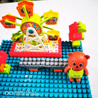 Bộ đồ chơi bàn lắp ghép Lego xếp hình đu quay cho bé