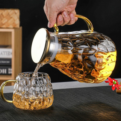 BỘ BÌNH ĐỰNG NƯỚC UỐNG THỦY TINH CAO CẤP KÈM 6 CỐC VÀ KHAY ( KHAY GIAO NGẪU NHIÊN ) VD82