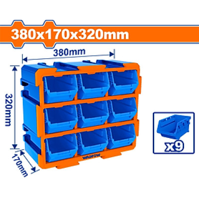 BỘ TỦ GỒM 9 KHAY NHỰA ĐỰNG LINH KIỆN (DẠNG HỞ) 380X170X320M
M WTB8330 WADFOW - HÀNG CHÍNH HÃNG