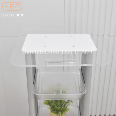 Chân Máy Thẩm Mỹ A0903 Trong Suốt Sang Trọng - Kệ Để Máy Thẩm Mỹ - 3 Tầng Cao 82cm