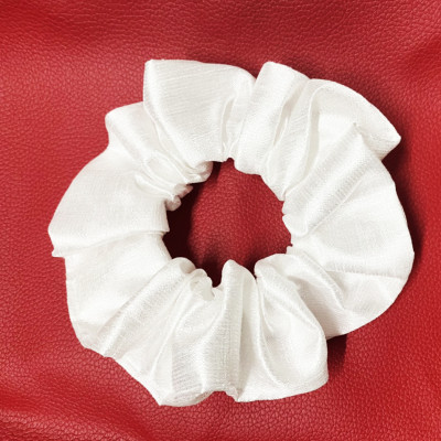 Cột tóc scrunchies vải dày màu kem cực sang, đeo cột tóc đều đẹp - loại big size (mẫu mới )