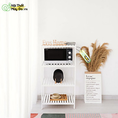 Kệ Lò Vi Sóng OVEN RACK - Thiết Kế 4 Tầng Sang Trọng - Chất Liệu Gỗ Thông - Dễ Dàng Lắp Ráp - Có 2 Màu Sắc