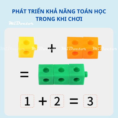 Bộ đồ chơi xếp hình thông minh hình vuông 100 viên 2x2x2cm, 200 viên 2x2x2cm - hàng chính hãng dododios