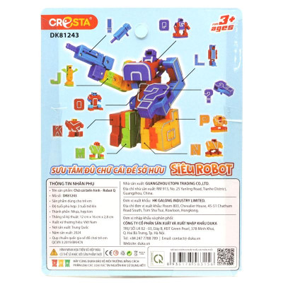Đồ Chơi Lắp Ráp Biến Hình Robot Chữ Cái Q - Cresta DK81243