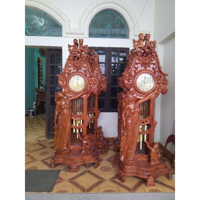 Đồng hồ cô tiên gỗ hương đá cao 2m3 -hàng loại 1 vân veo tuyển chọn. Giá yêu thương