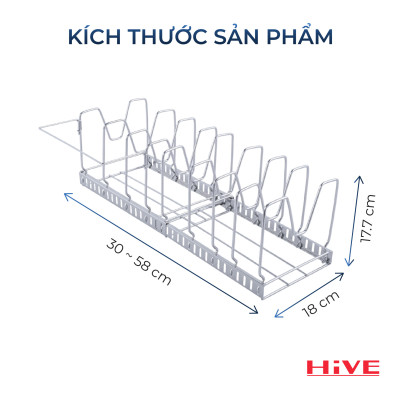 GIÁ ÚP CHẢO 2 NGĂN HIVE INOX 304