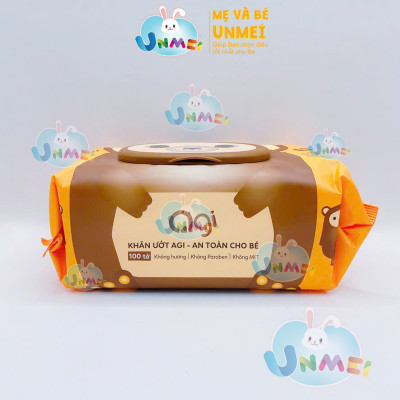 Combo 6 Gói Khăn Ướt AGI Không Mùi Gấu Nâu (100 tờ x 6 gói)