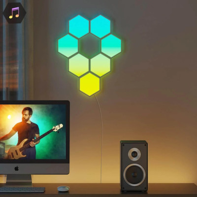 Đèn LED lục giác lắp ghép Govee Glide Hexa Light H6061 | Thiết kế sang trọng, Công nghệ RGBIC độc quyền 40+ hiệu ứng