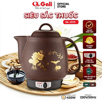 Ấm sắc thuốc tự động 4L GL-1815 - 450W, Ấm nấu thuốc tự động siêu tiện lợi, an toàn. Hàng chính hãng bảo hành 24 Tháng