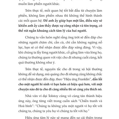 Hiệu Ứng Franklin - Mối Quan Hệ Tốt Đều Bắt Nguồn Tự Sự "Làm Phiền"