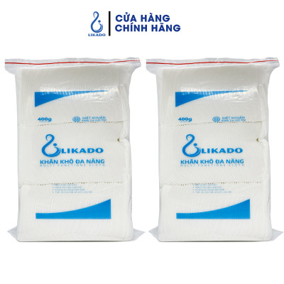 3 Bịch Khăn vải khô đa năng LIKADO 400g Mẫu Mới (15 x 20cm) 